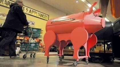 Outdoor-grill.jpg Outdoor grill A novel outdoor grill is part of the display at Lehman's Hardware in Kidron, Ohio.