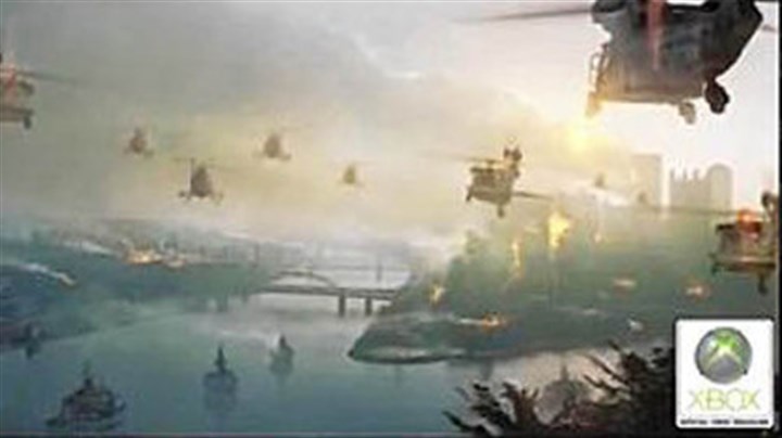 Pittsburgh "under attack" This screenshot of what seems to be Pittsburgh under attack appeared on The OXM Report, a biweekly video game show on the Xbox console.