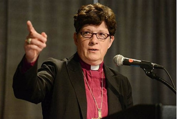 Elizabeth-Eaton-of-Cleveland-1.jpg Elizabeth Eaton of Cleveland Bishop Elizabeth Eaton of Cleveland speaks Wednesday during a news conference after being elected the first female presiding bishop of the Evangelical Lutheran Church of America.
