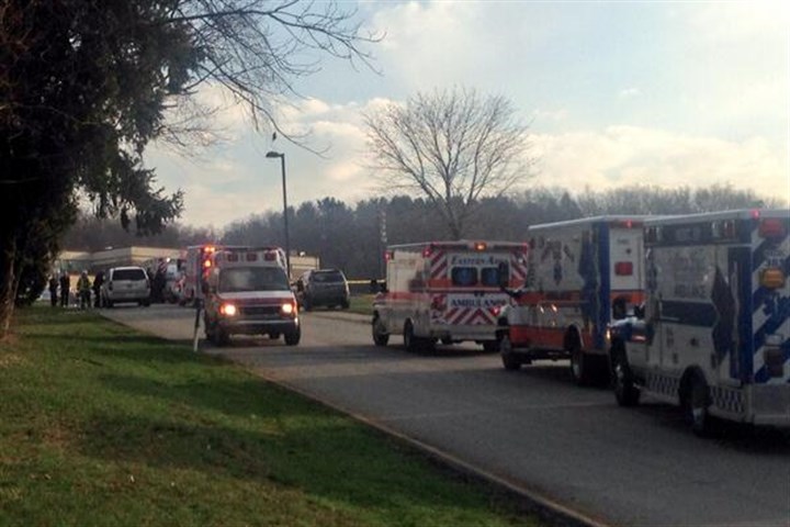 Ambulances.jpg Ambulances Ambulances lined up outside Franklin Regional High School, the site of multiple stabbings early Wednesday morning.