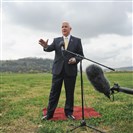 Gov. Tom Corbett speaks to the media during the announcement of of redevelopment plans for the Almono-Hazelwood site in Pittsburgh last week.  