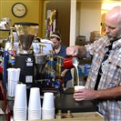  Owner Andy Theobald makes a chai latte at Anchor & Anvil Coffee in Ben Avon.