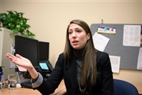  Evie Gardner, 29, of the Bayer Center at her Sixth Avenue office, Downtown.