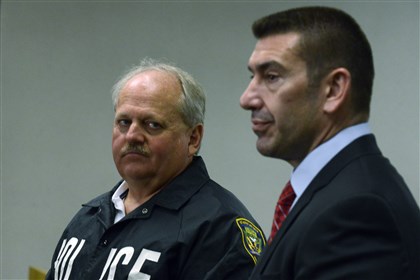 20150207bwShootingLocal07-2.jpg 20150207bwShootingLocal07-2 Doug Cole, Monroeville Police chief, left, and Allegheny County police homicide Lt. Andrew Schurman give a briefing about three people who were shot at the Monroeville Mall Saturday