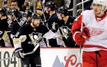  The Penguins' Phil Kessel is congratulated after scoring against the Red Wings in the second period Thursday at Consol Energy Center.