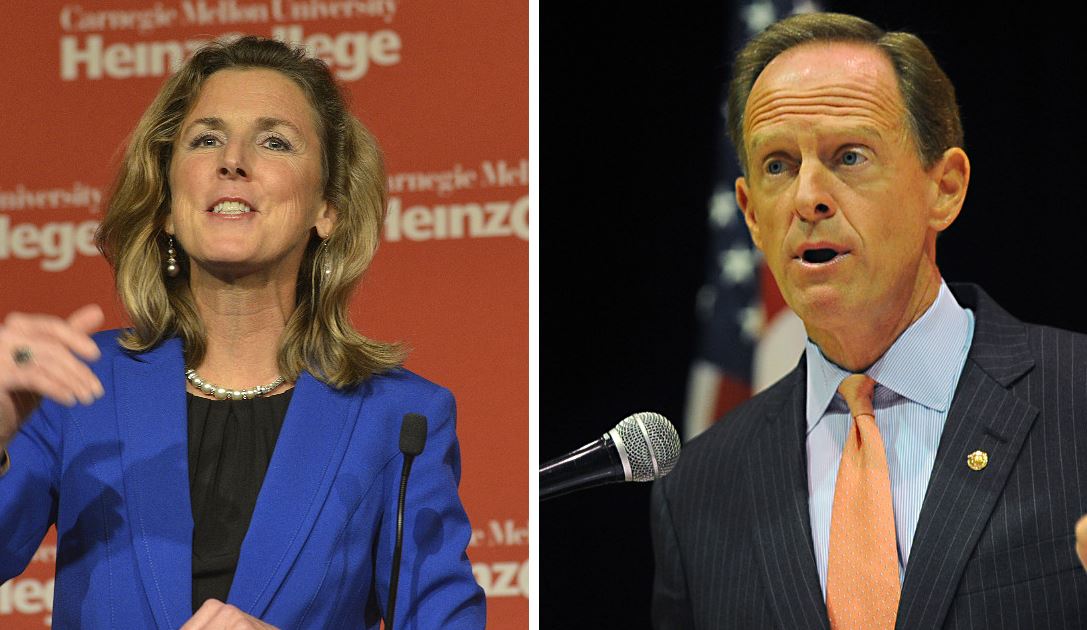 mcginty toomey collage Democratic Senate candidate Katie McGinty and Republican U.S. Sen. Pat Toomey.