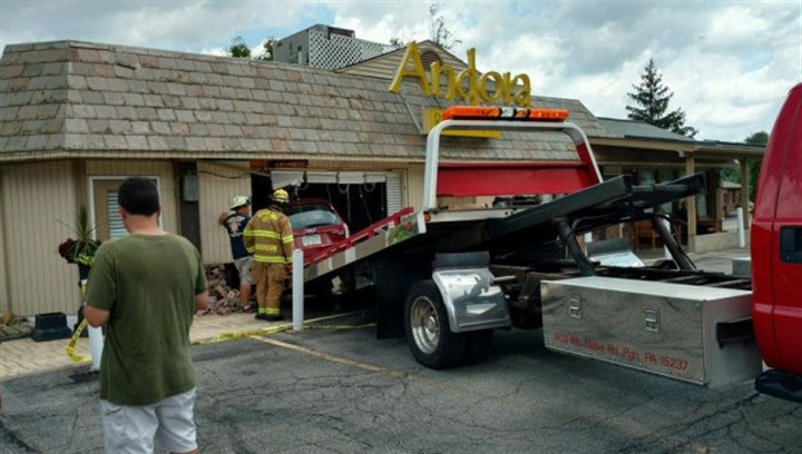 Car crashes in restaurant in Ohio Township
