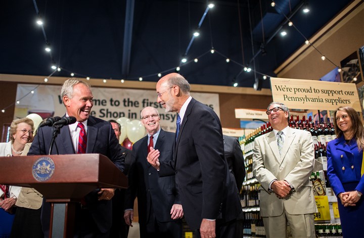 Drinking buddies? Wolf, Turzai buy wine, share a toast at supermarket