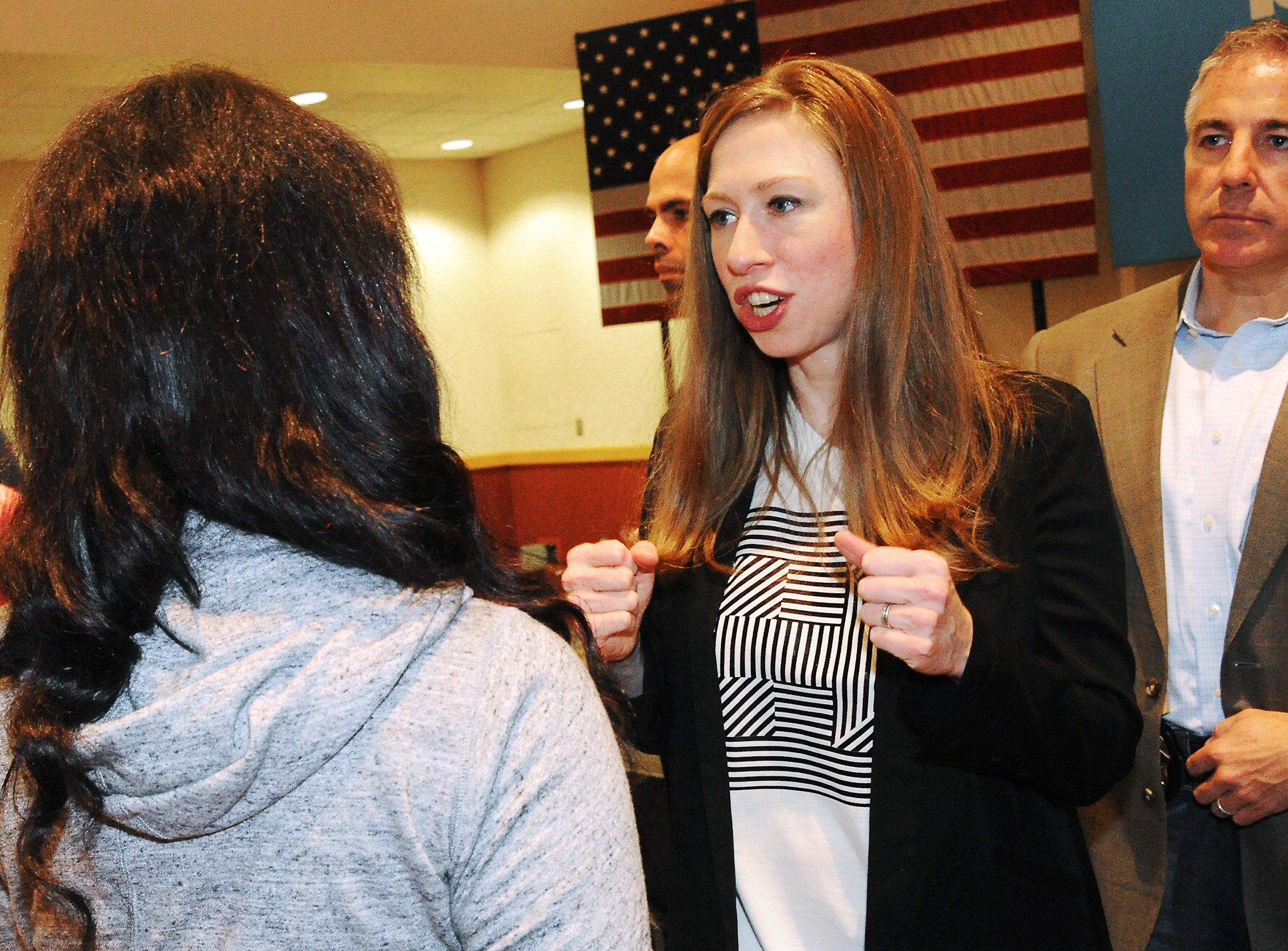 Chelsea Clinton campaigning Downtown, on Pitt campus today
