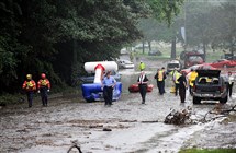  The scene of deadly flooding on Aug. 19, 2011, on Washington Boulevard.