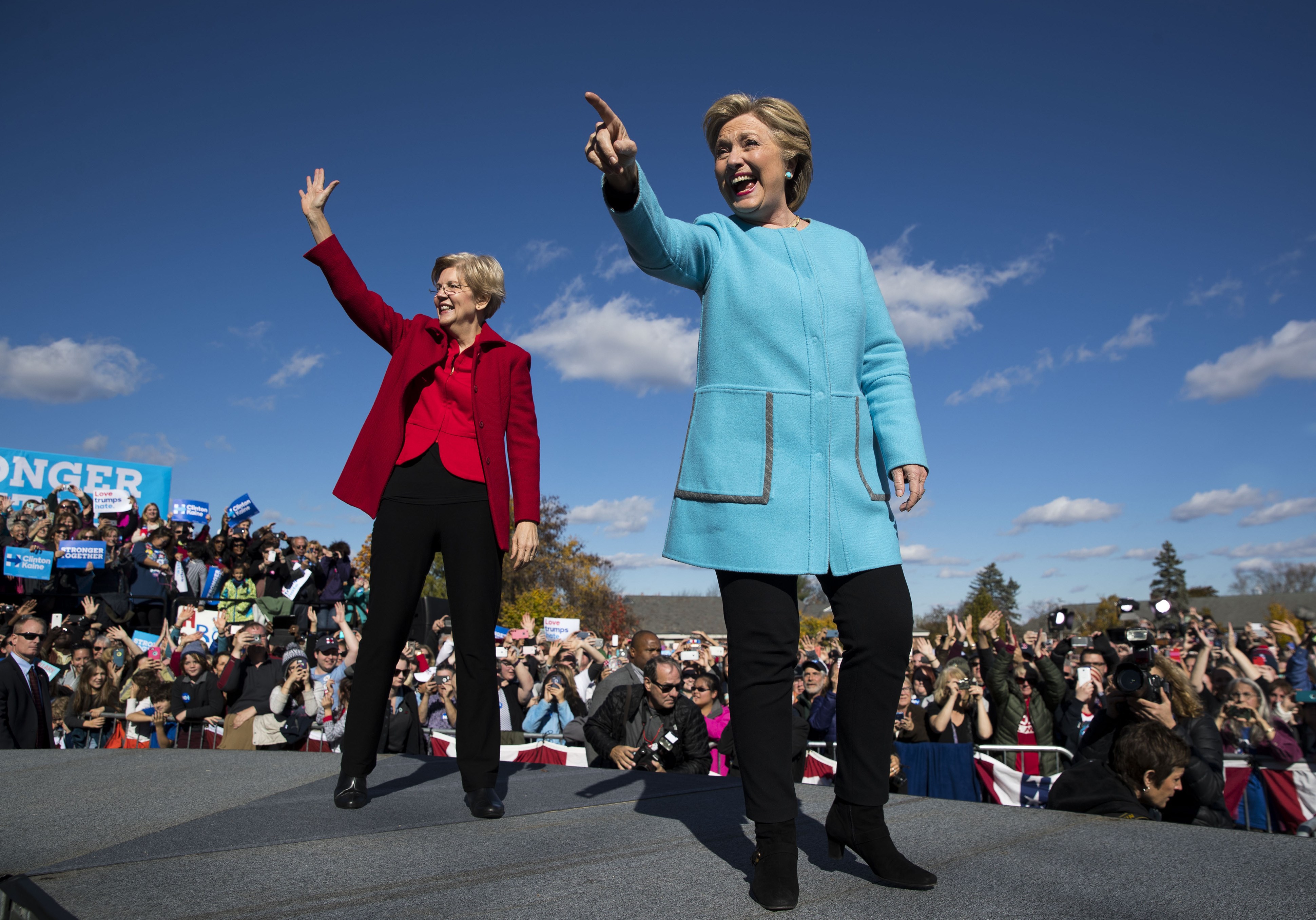 Elizabeth Warren campaigns at Pitt today for Clinton, McGinty