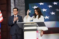  The election might be up in the air, but it's a pretty sure bet Laura Benanti as Melania will drop by for the "Late Night With Stephen Colbert" live special Tuesday night.