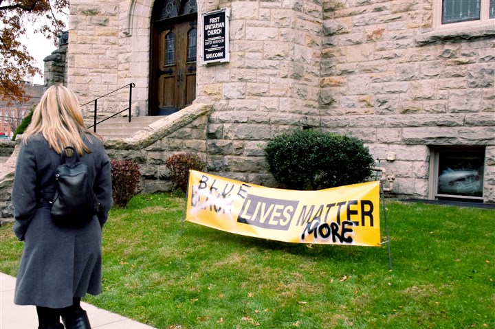 First Unitarian Church's 'Black Lives Matter' sign vandalized