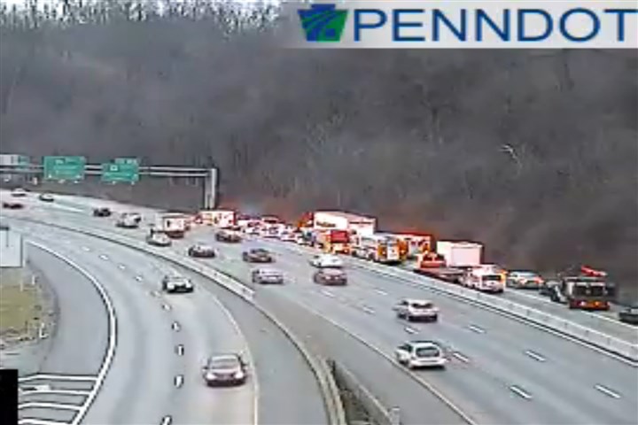 Crash ties up traffic on ramp connecting Rt. 51 and Parkway West