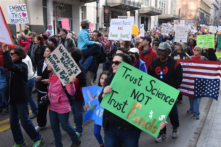 Pittsburgh groups march for women, diversity, voice concerns with Trump