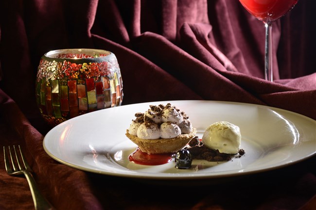  Chocolate tart with cherry meringue will be served on the chef's tasting menu at Eleven in the Strip District on Valentine's Day. 