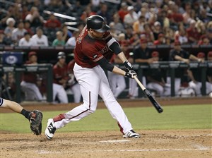 Arizona's Phil Gosselin hits the game-winning RBI single against the San Diego Padres during a game in October. 