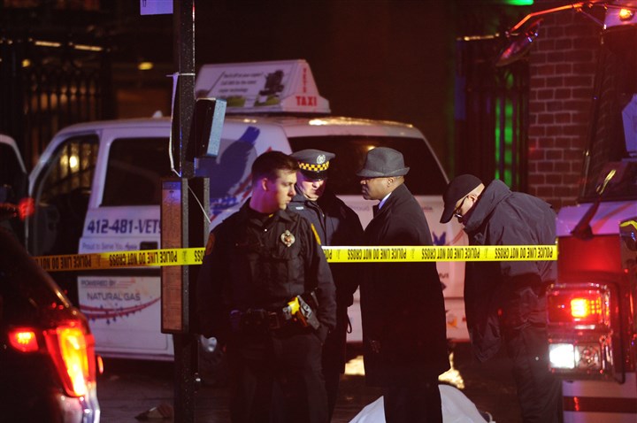 One man killed, a second injured when taxi jumps curb Downtown