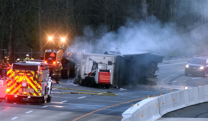 TRAFFIC: Fiery tractor-trailer crash closes Pa. Turnpike eastbound