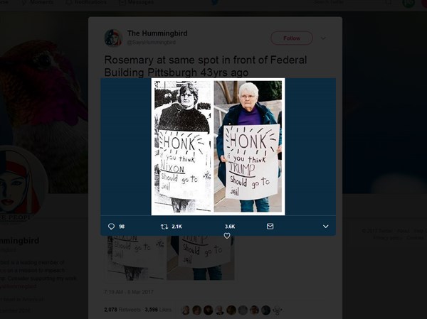 Then and now, Rosemary Duffy has expressed her political opinions