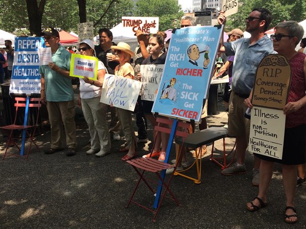 Activists use Market Square to protest against latest GOP health care plan