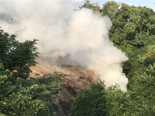 70-foot-deep mulch pit burns, sends smoke plume over Clairton
