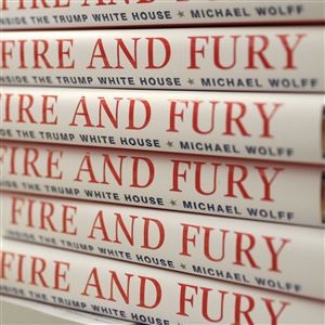 Copies of the book "Fire and Fury: Inside the Trump White House" by Michael Wolff are displayed at Barbara's Books Store, Friday, Jan. 5, 2018, in Chicago.