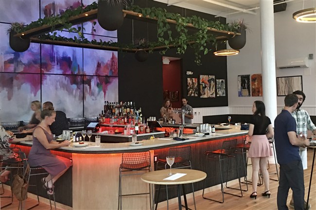  The bar area at the newly opened Margaux at the corner of Penn and Highland avenues in East Liberty.