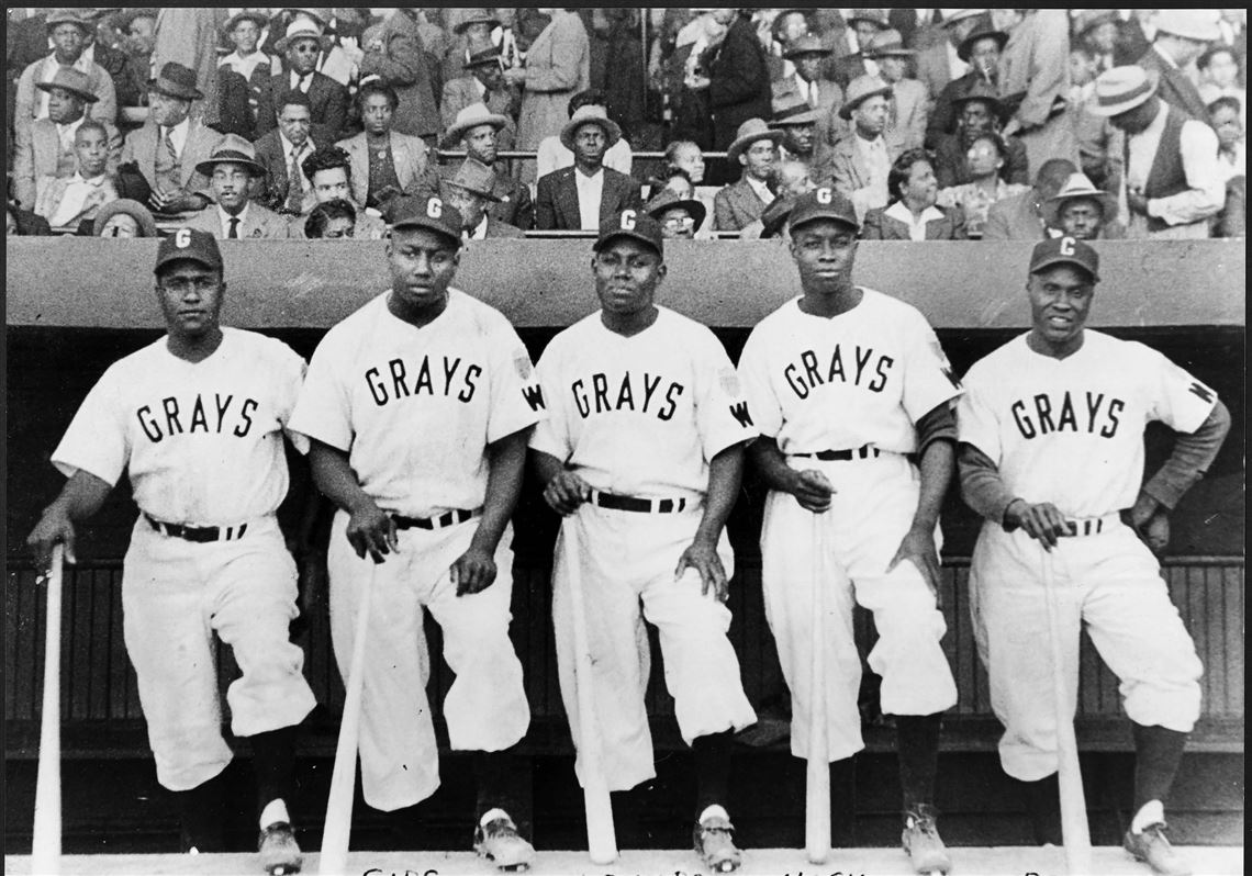 The 1946 Washington-Homestead Grays "Murderers' Row", from left, Sam Bankhead, Josh Gibson, Buck Leonard, Dave Hoskins and Jerry Benjamin. 