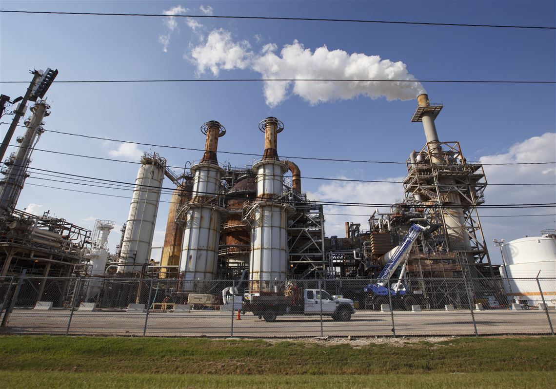 The LyondellBasell oil refinery on the ship channel in Houston.