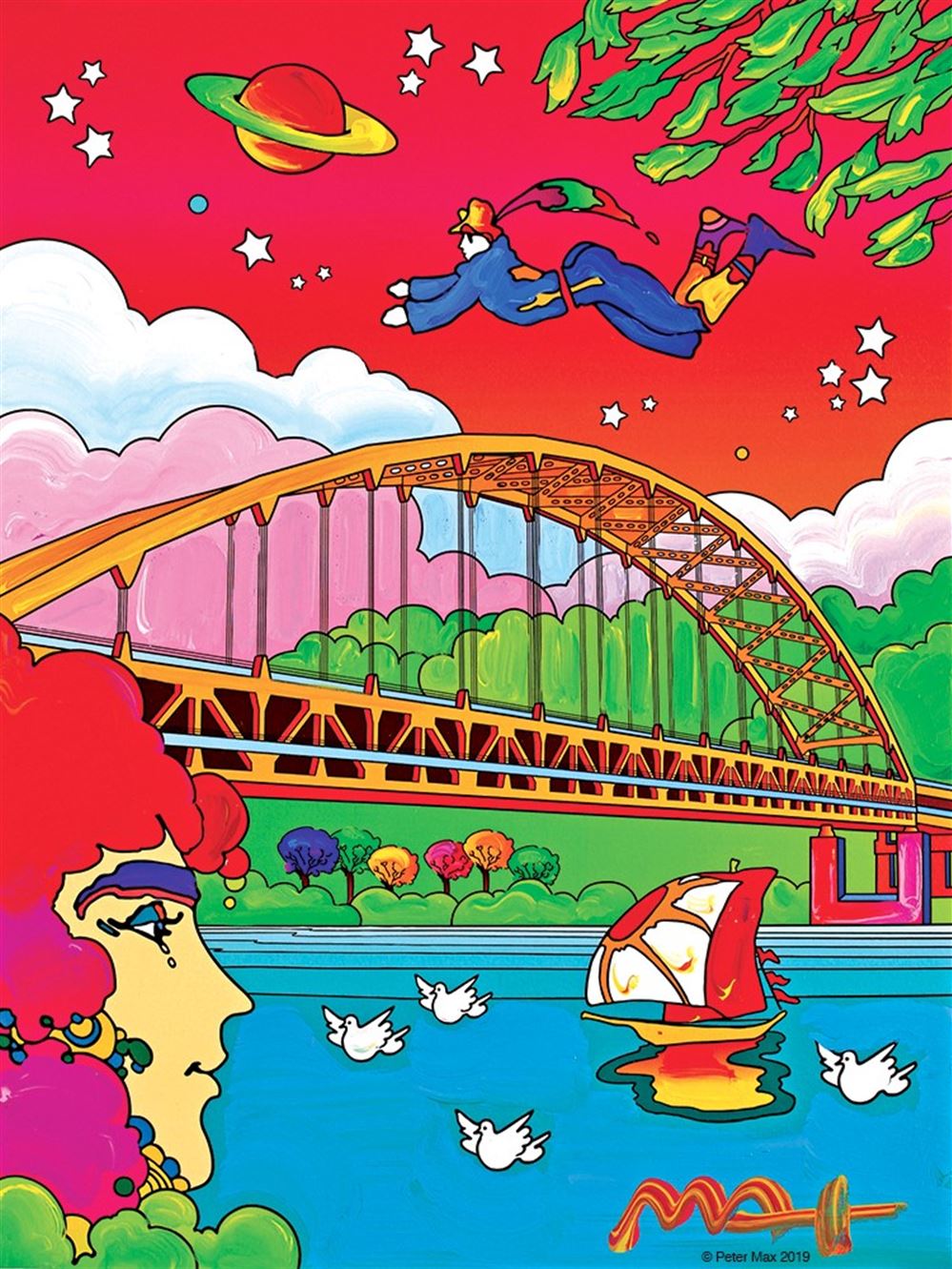 【真作】超希少！！ポップアート界巨匠　ピーター・マックス　油彩　Wiki掲載！ For '60s icon Peter Max, art is still a labor of 'Love