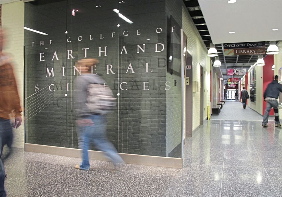 Students walk through the halls of the Penn State's College of Earth and Mineral Sciences, which houses many of the university’s leading petroleum geologists, and receives $20 million in industry-supported research.