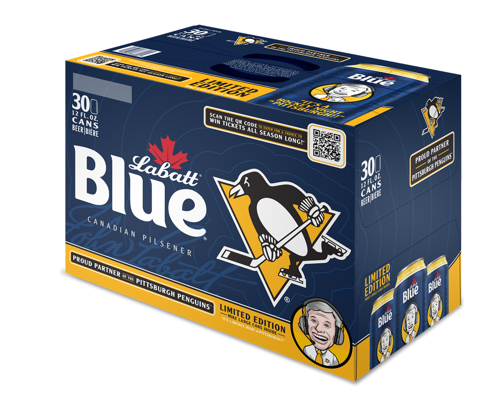 Labatt's new Penguins packaging features Mike Lange phrases