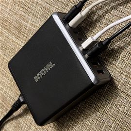 The Intoval 140W USB-C Charger Block.