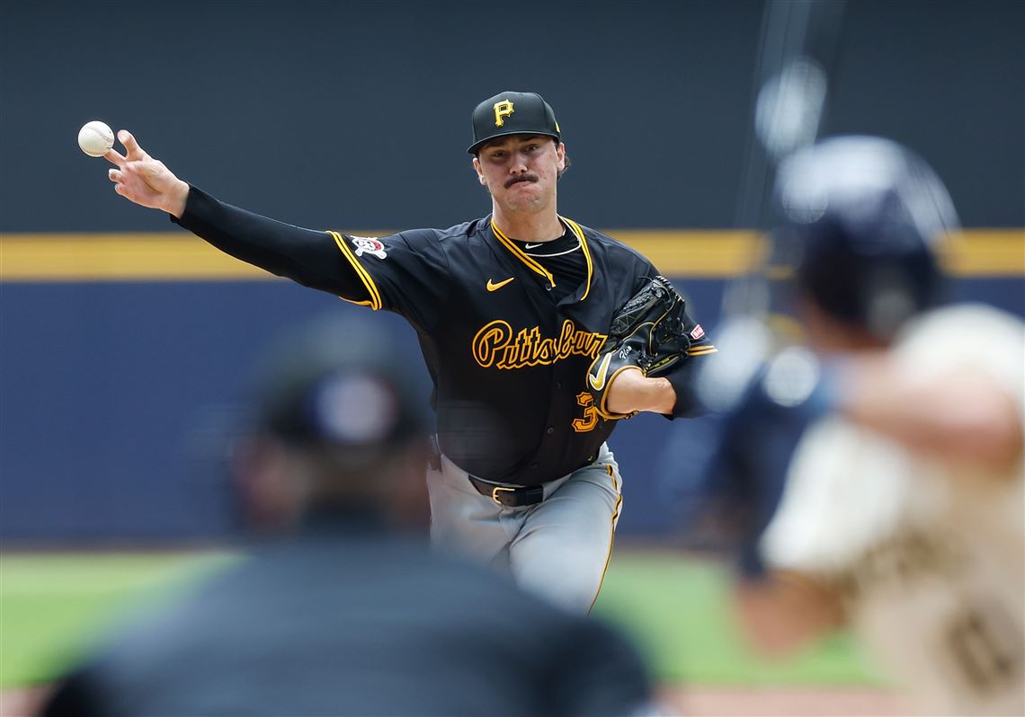 Pirates' Paul Skenes throws 7 no-hit innings vs. Brewers